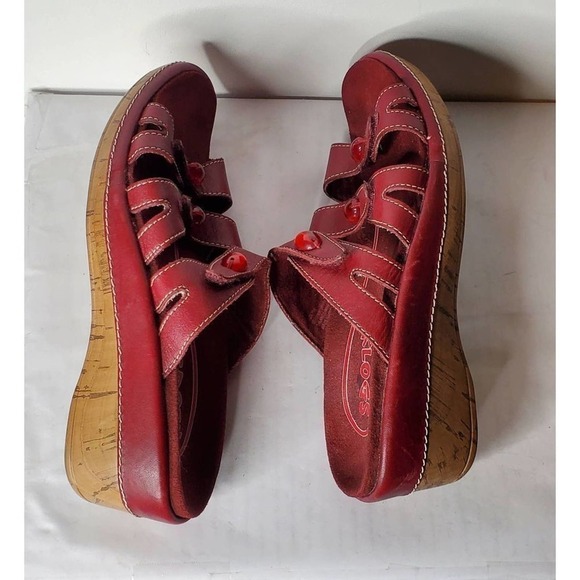 KLOGS RED w jewels accent 7M slippers leather. Boho. Comfy. Granny Vibe #0423 - Picture 6 of 8